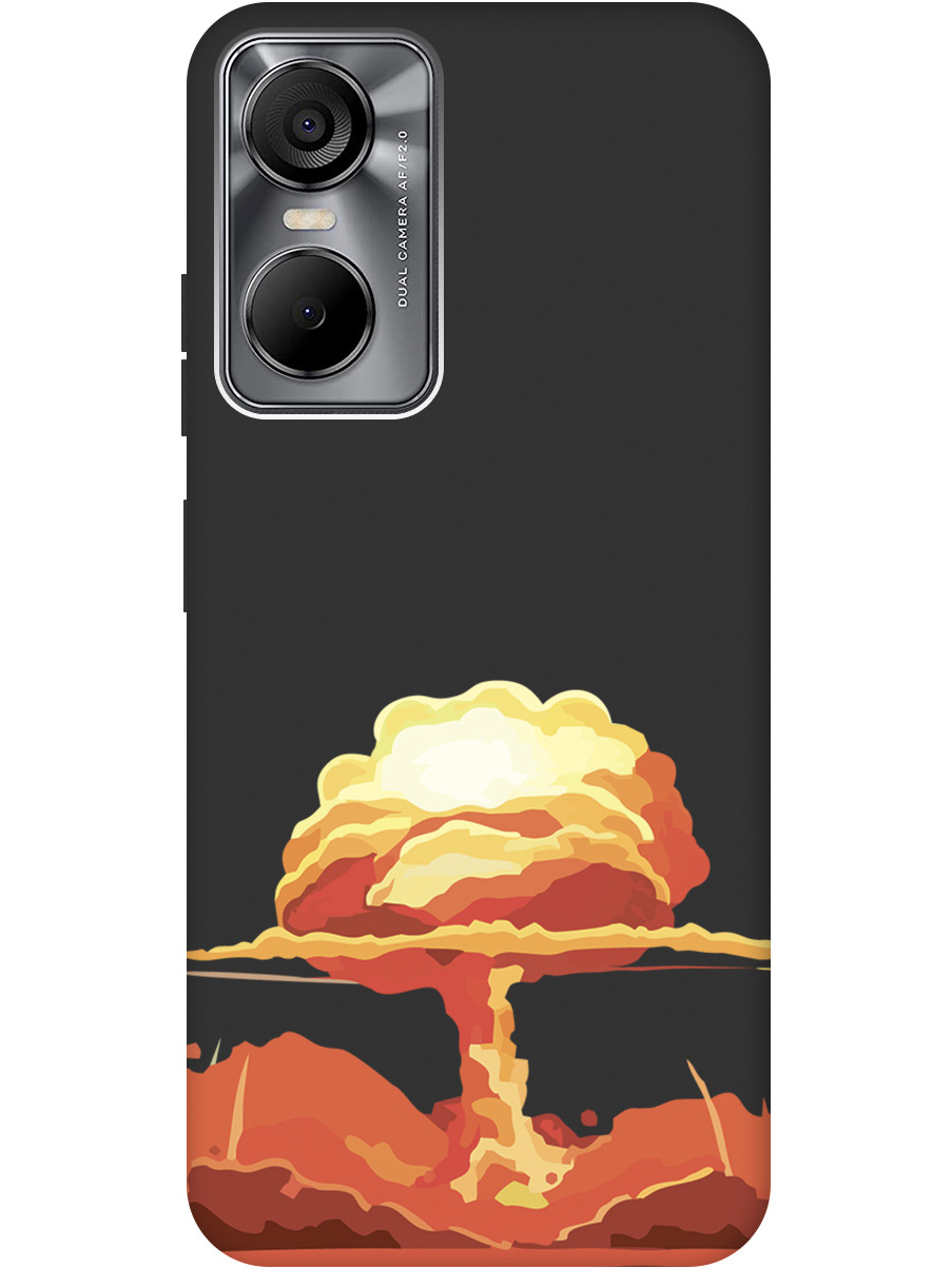 

Чехол на Tecno Pop 6 Pro силиконовый матовый Soft Touch с принтом "Boom", Черный;красный, 20001040