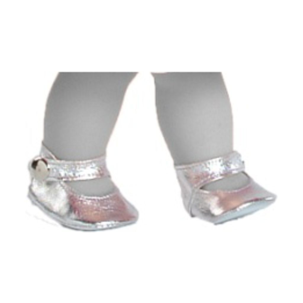 Туфли Paola Reina серебряные с застежкой, для кукол 36 см 63603