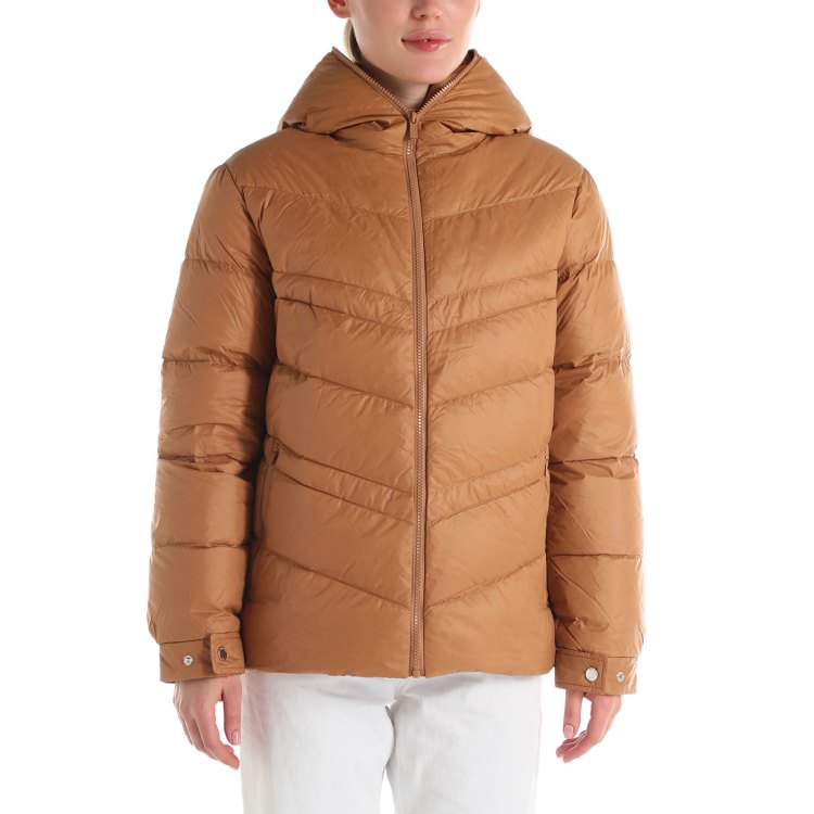 

Пуховик женский Maison David MLY012-1 коричневый S, MLY012-1
