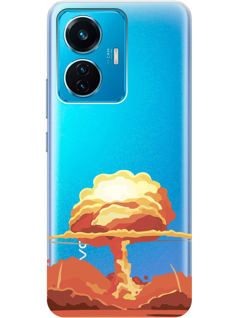 

Чехол на Vivo T1 силиконовый с принтом "Boom", Прозрачный;красный, 20000791