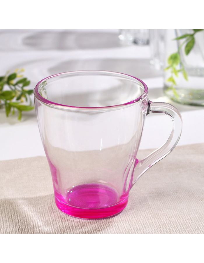 

Кружкa для чая GiDGLASS Джем стеклянная, 250 мл, розовая