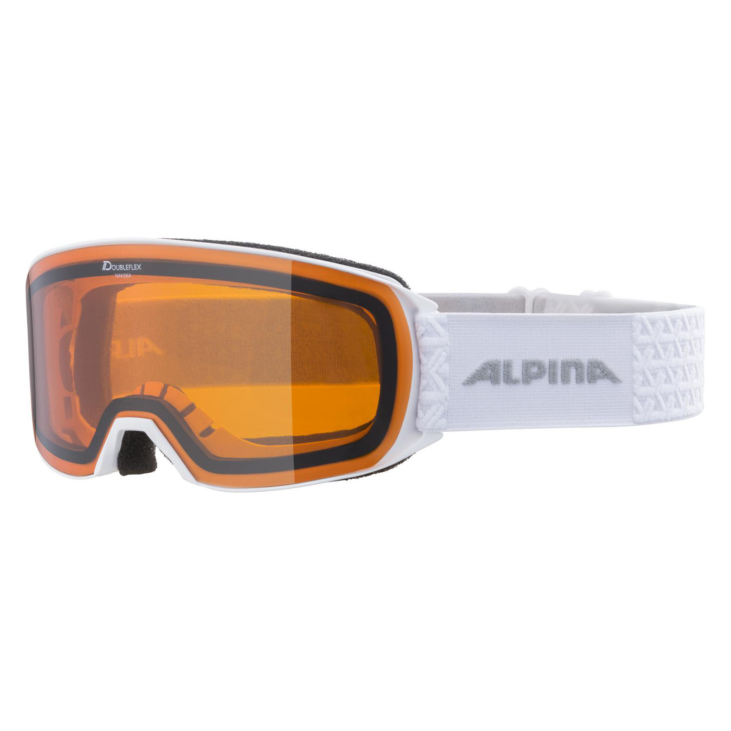 

Маска Горнолыжная Alpina Nakiska White Matt/Orange S2 (M) 2024-25, Nakiska