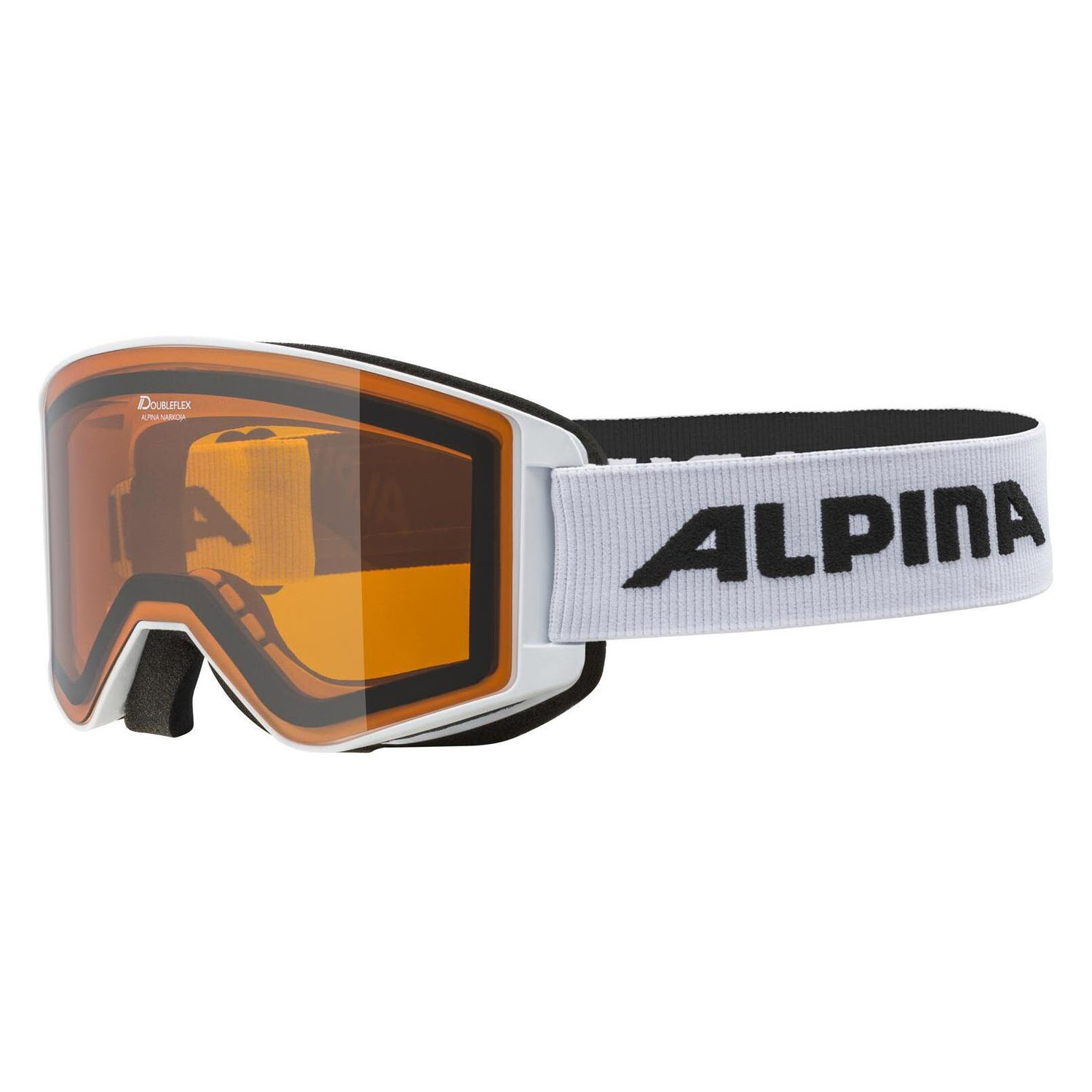 

Маска Горнолыжная Alpina Narkoja White Matt/Orange S2 (Б/Р) 2024-25, Narkoja