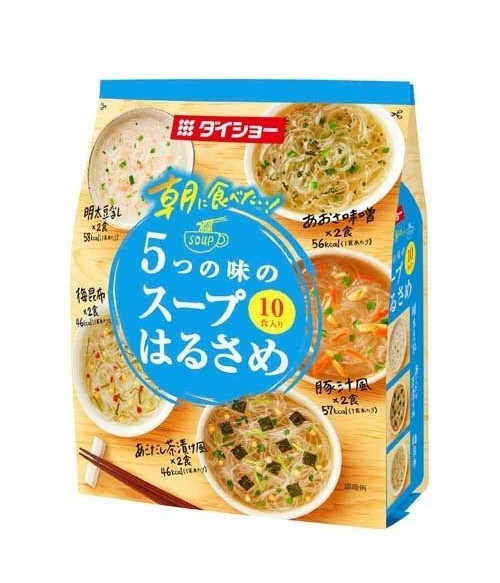 Суп Daisho с лапшой Харусаме, 5 вкусов, 10шт*152.8г Japan