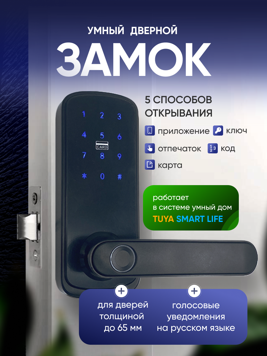 

Дверной замок TUYA с биометрией 5101.1