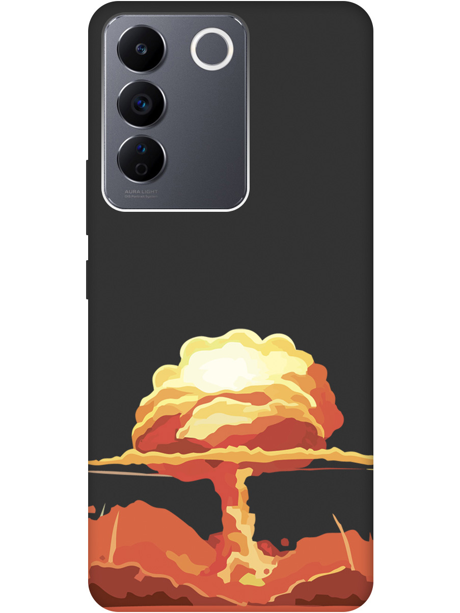 

Чехол на Vivo V27e силиконовый матовый Soft Touch с принтом "Boom", Черный;красный, 20000205