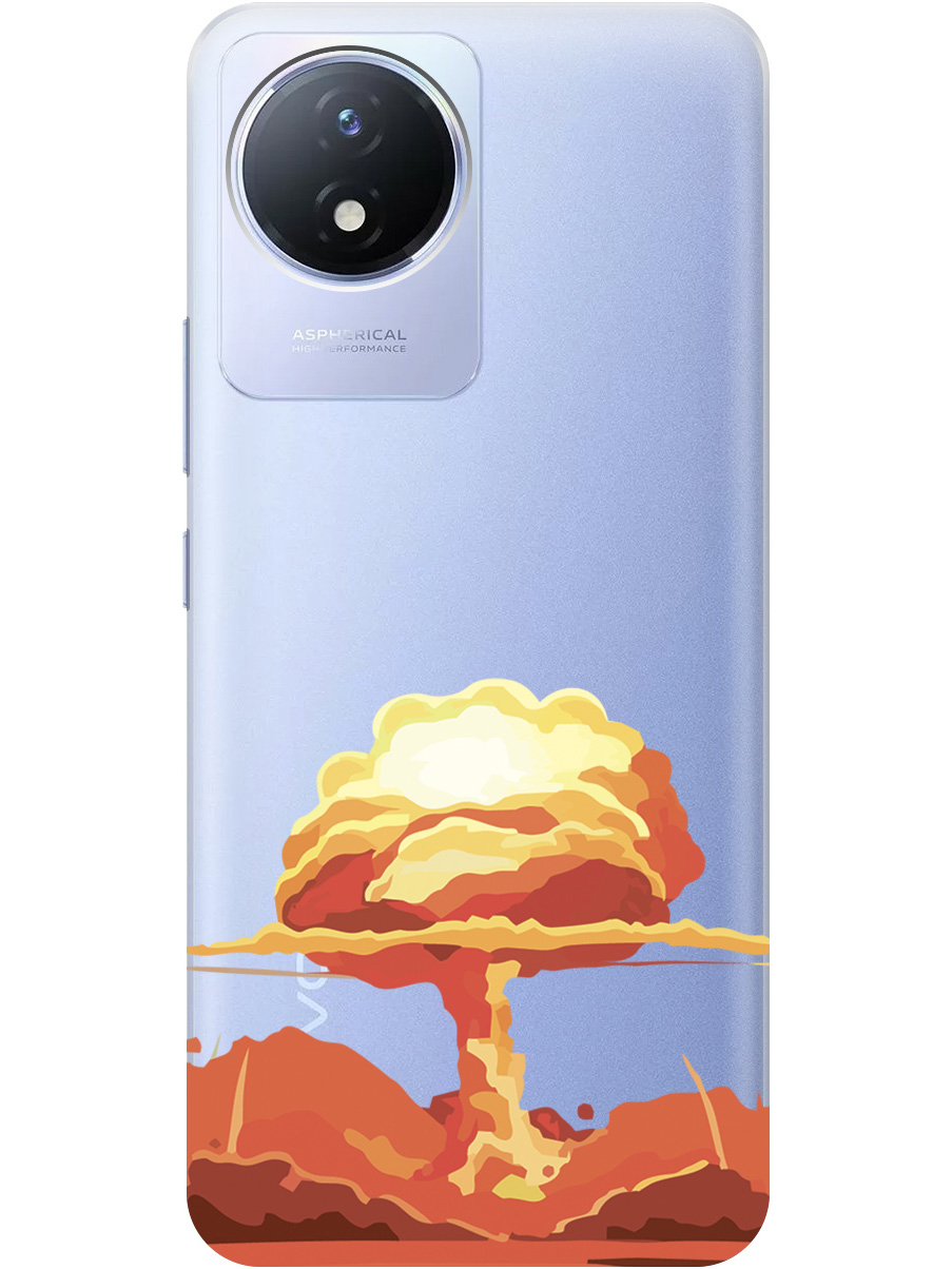 

Чехол на Vivo Y02 силиконовый с принтом "Boom", Прозрачный;красный, 20000375