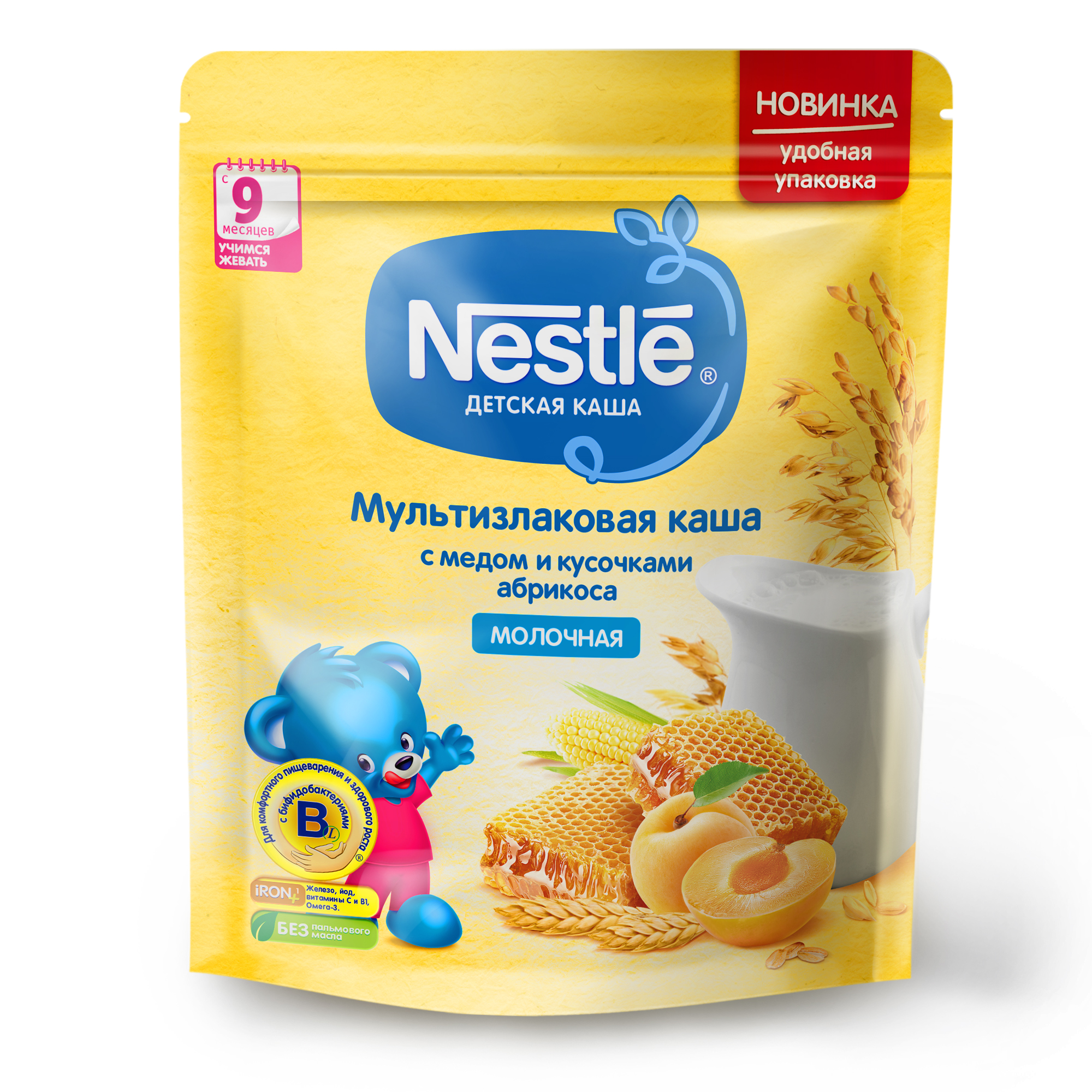 Каша молочная Nestle Мультизлаковая с медом и абрикосом с 5 мес. 220 г