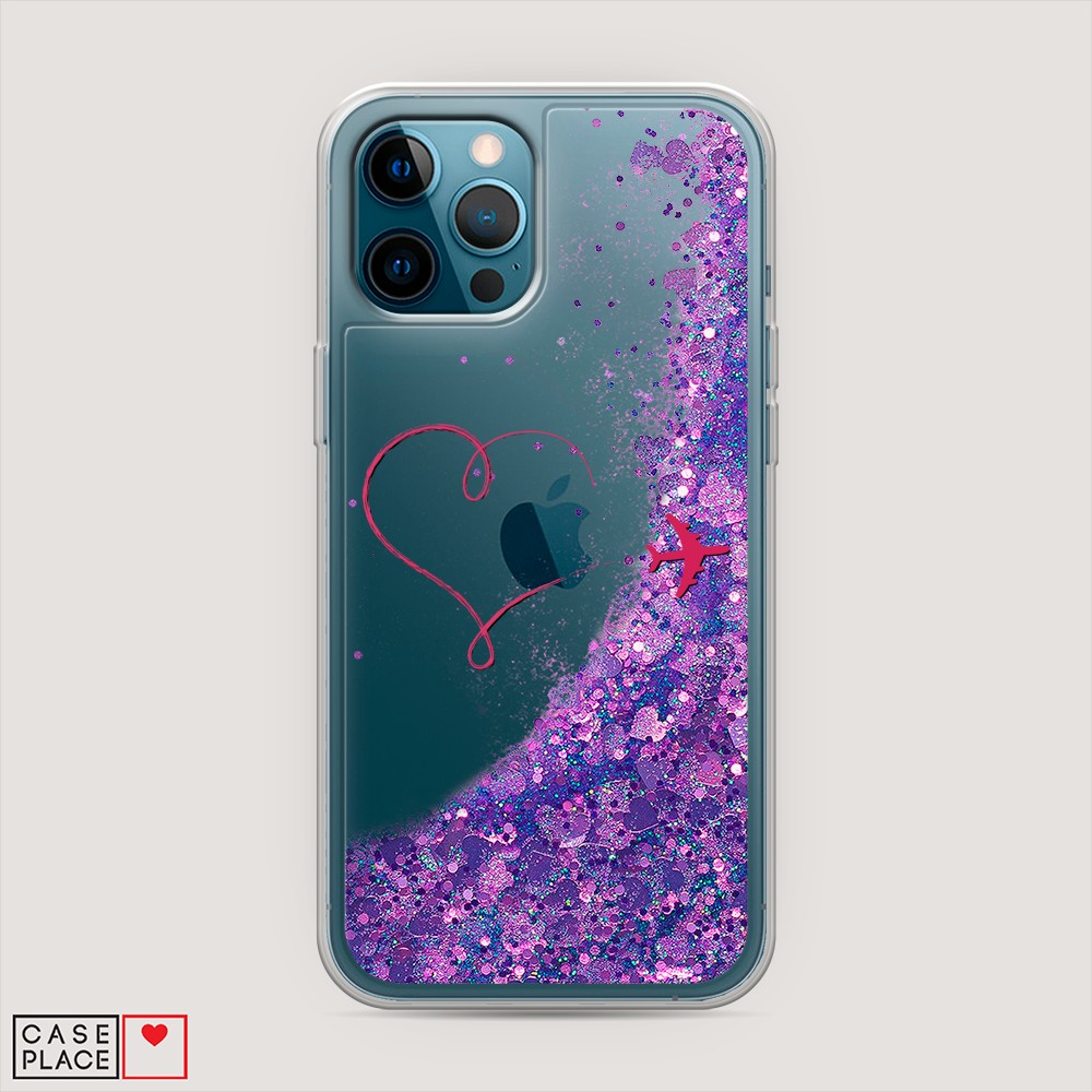 

Чехол Awog на Apple iPhone 12 Pro Max / Айфон 12 Pro Max "Сердце и самолет", Разноцветный, 12792-1