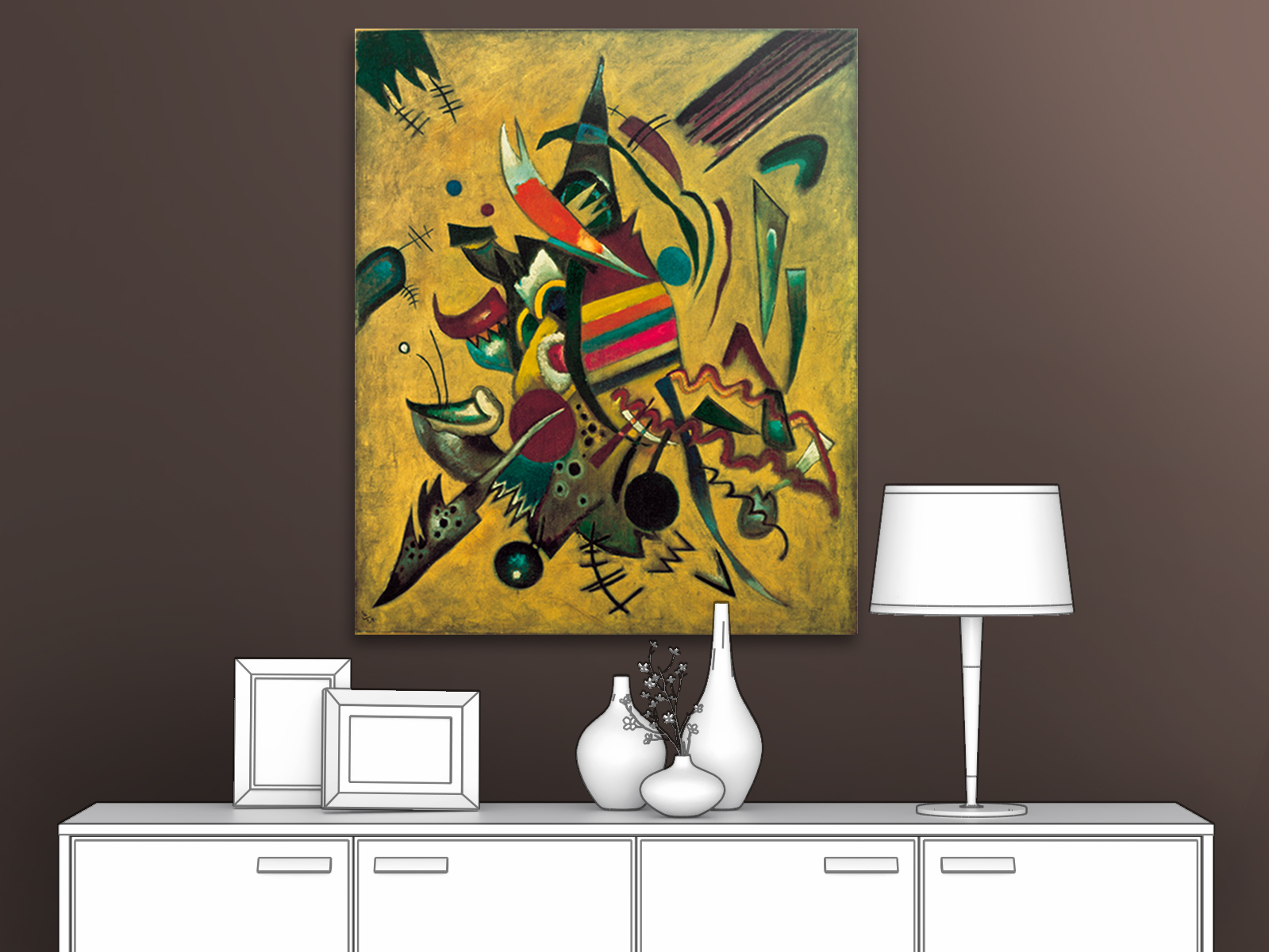 

Картина на холсте репродукция Василия Кандинского "Очки" 79х97 см, Очки