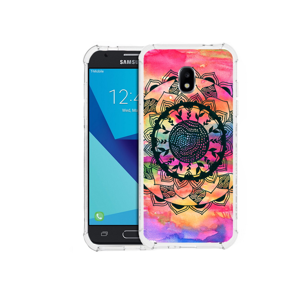 

Чехол MyPads Tocco для Samsung Galaxy J3 (2017) яркая абстракция круглый цветок, Прозрачный, Tocco