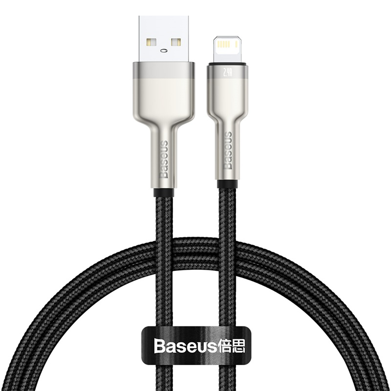 фото Baseus  6953156202238  кабель usb baseus cafule series metal, usb - lightning, 2.4а, 25 см