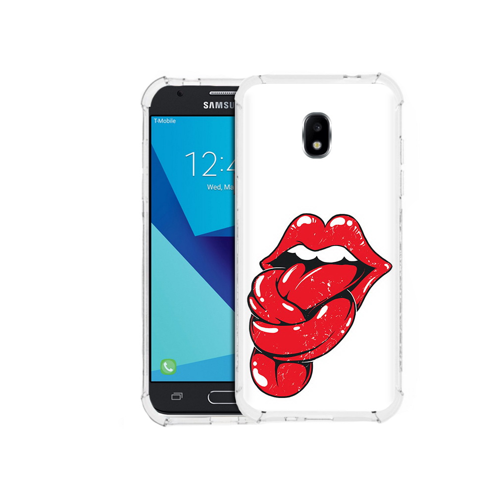 

Чехол MyPads Tocco для Samsung Galaxy J3 (2017) яркие губы с языком (PT74067.575.705), Прозрачный, Tocco
