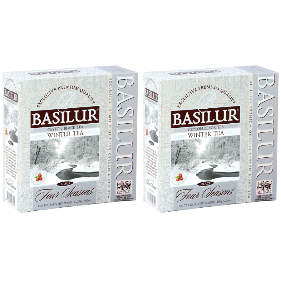 

Чай черный Basilur Зимний с клюквой, 2 шт по 100 пакетов