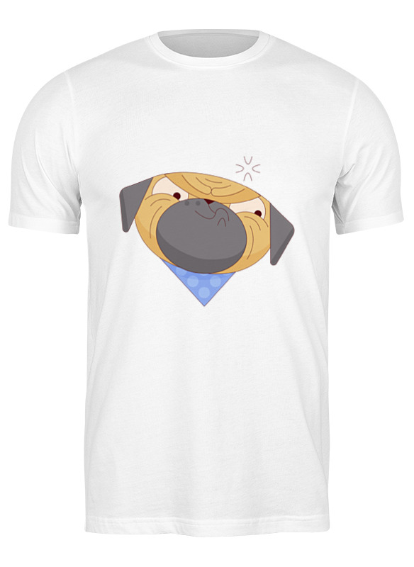 

Футболка мужская Printio Забавная мопс белая 3XL, Забавный мопс