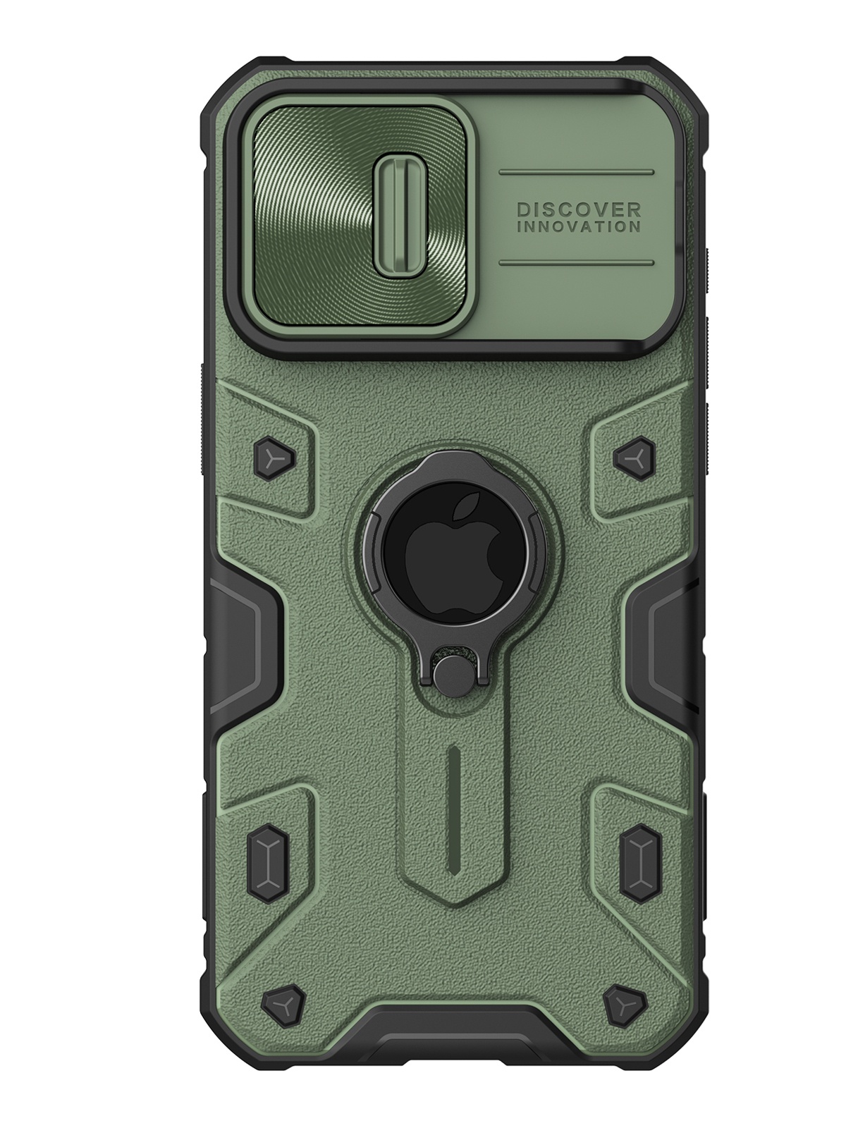 

Чехол Nillkin CamShield Armor для iPhone 15 Pro с защитой камеры и подставкой, зеленый, CamShield Armor