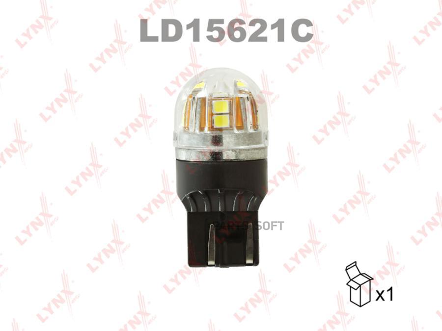 Лампа светодиодная 12V W21/5W 21/5W W3x16q 6800K LYNXauto CANBUS 1 шт. картон T20 LD15621C