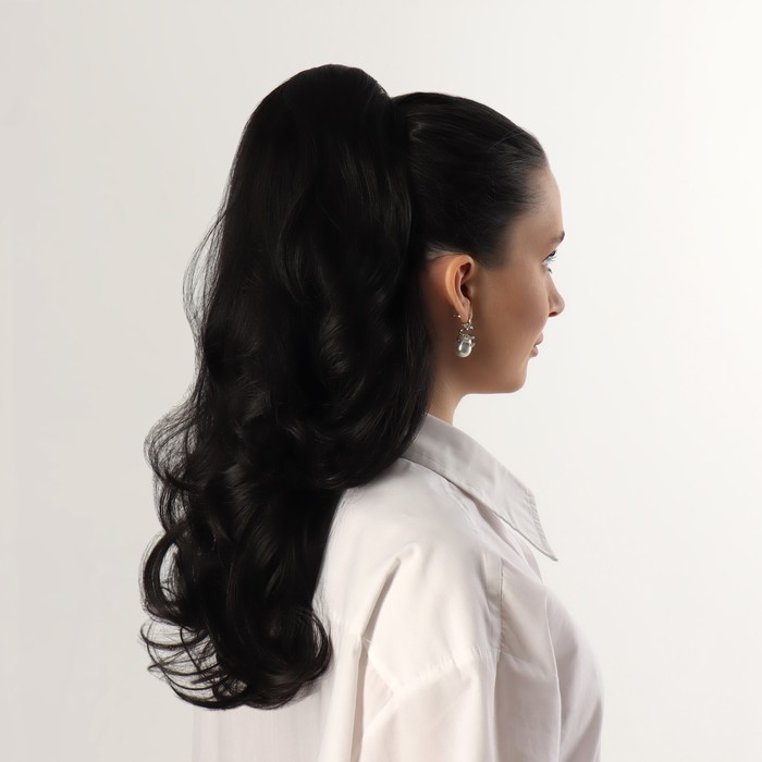 Хвост накладной Queen fair волнистый волос, на крабе, 40 см, 150 г, цвет черный