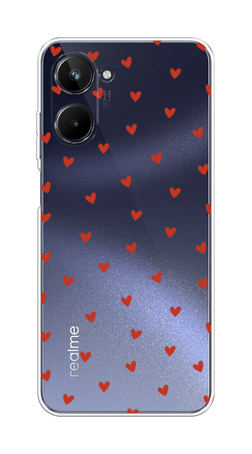 

Чехол Homey на Realme 10 4G "Red hearts", Красный;прозрачный, 2512150-1