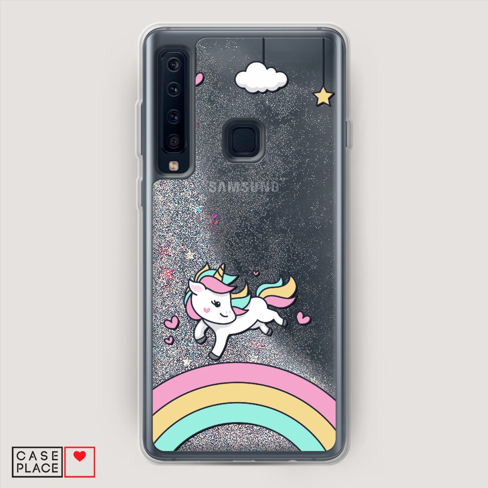 

Жидкий чехол с блестками "Звездный единорог" на Samsung Galaxy A91
