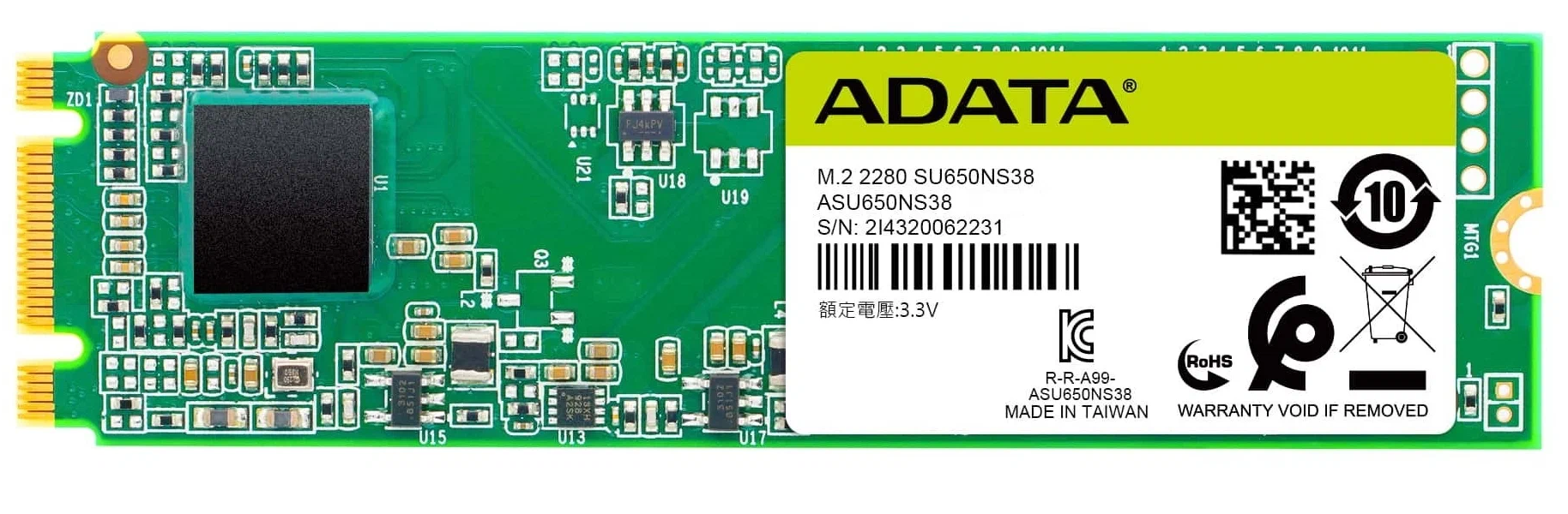 SSD накопитель ADATA SU650 M.2 2280 256 ГБ (ASU650NS38-256GT-C)