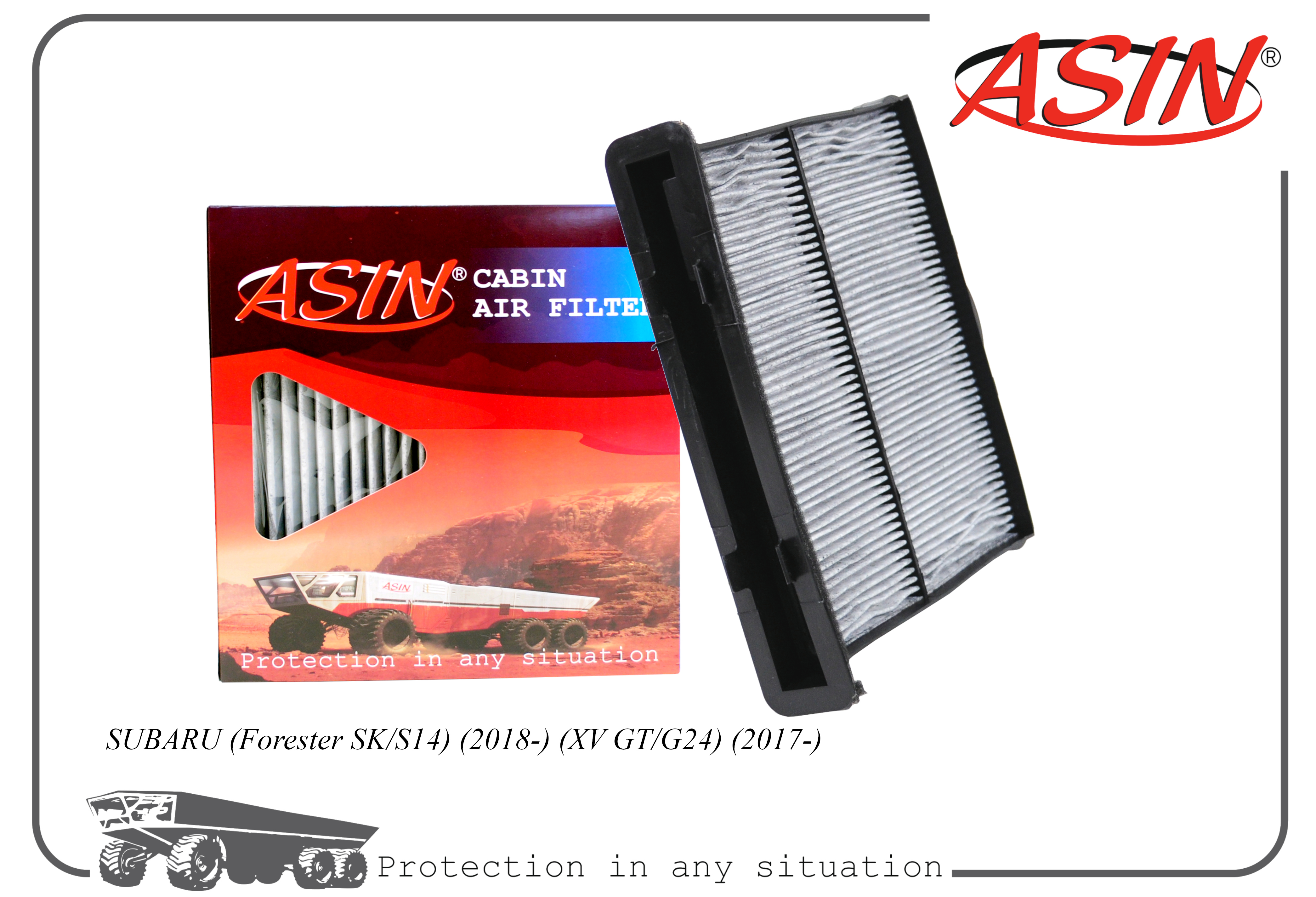 Фильтр салонный ASIN 72880-FL000/ASIN.FC2816C угольный для SUBARU Forester SK/S14 2018- XV