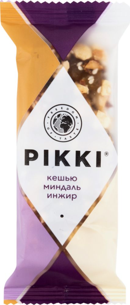 фото Батончик орехово-фруктовый pikki кешью-миндаль-инжир 35 г