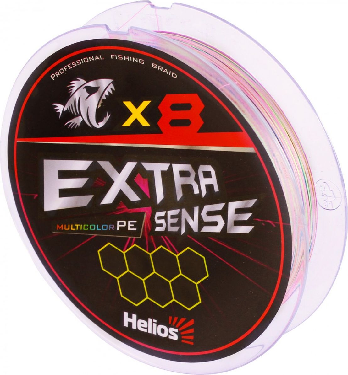 Леска плетеная Helios Extrasense X8 PE 0,14 мм, 150 м, 4,99 кг, multicolor