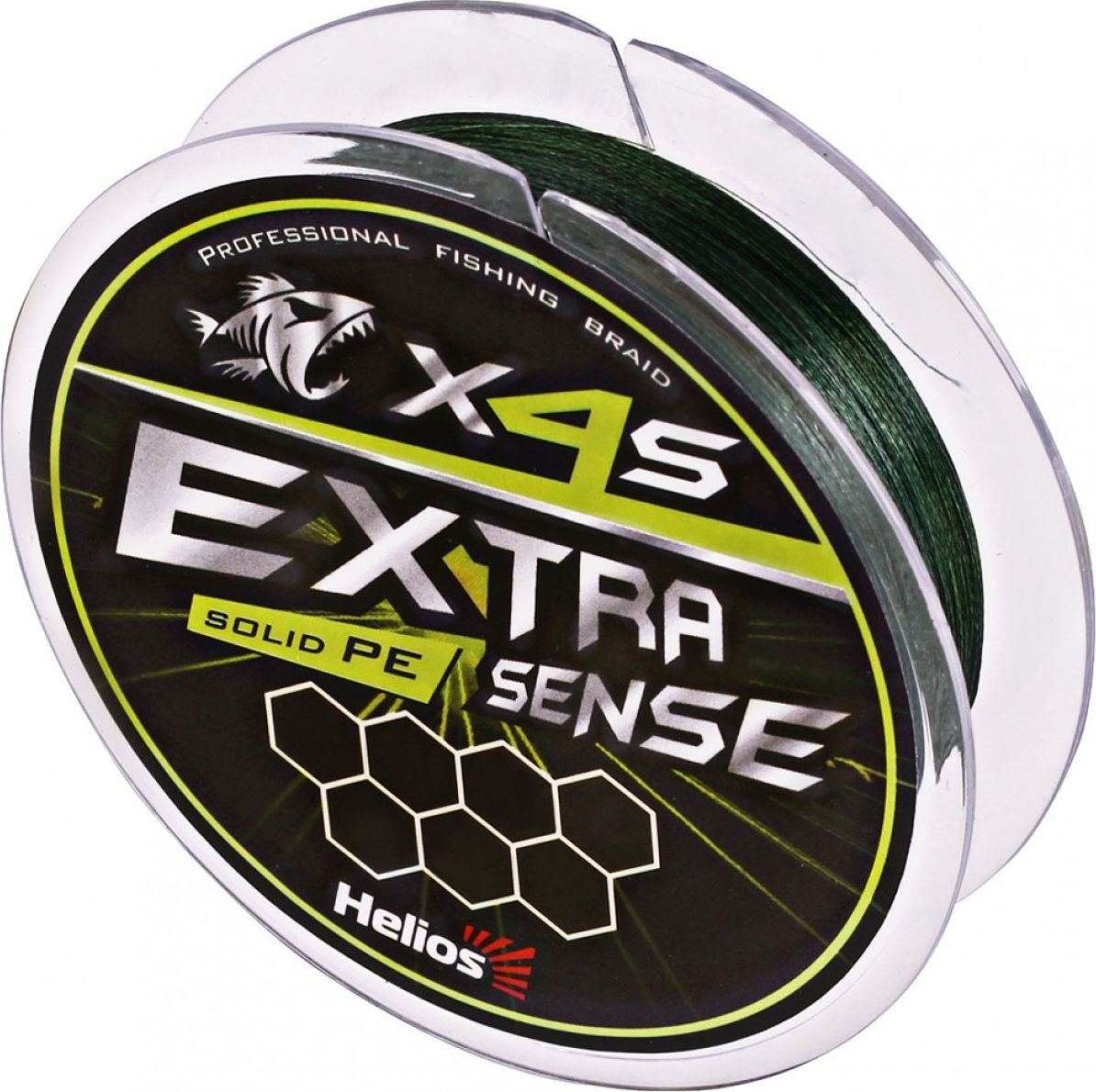 Леска плетеная Helios Extrasense X4S PE 0,17 мм, 92 м, 6,8 кг, green