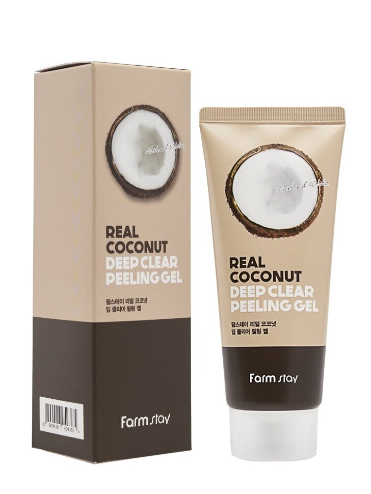 Пилинг-гель для лица FarmStay Real Coconut Deep Clear Peeling Gel с кокосом, 100 мл крем маска для жирной проблемной кожи provit cream mask clear al4153 225 мл