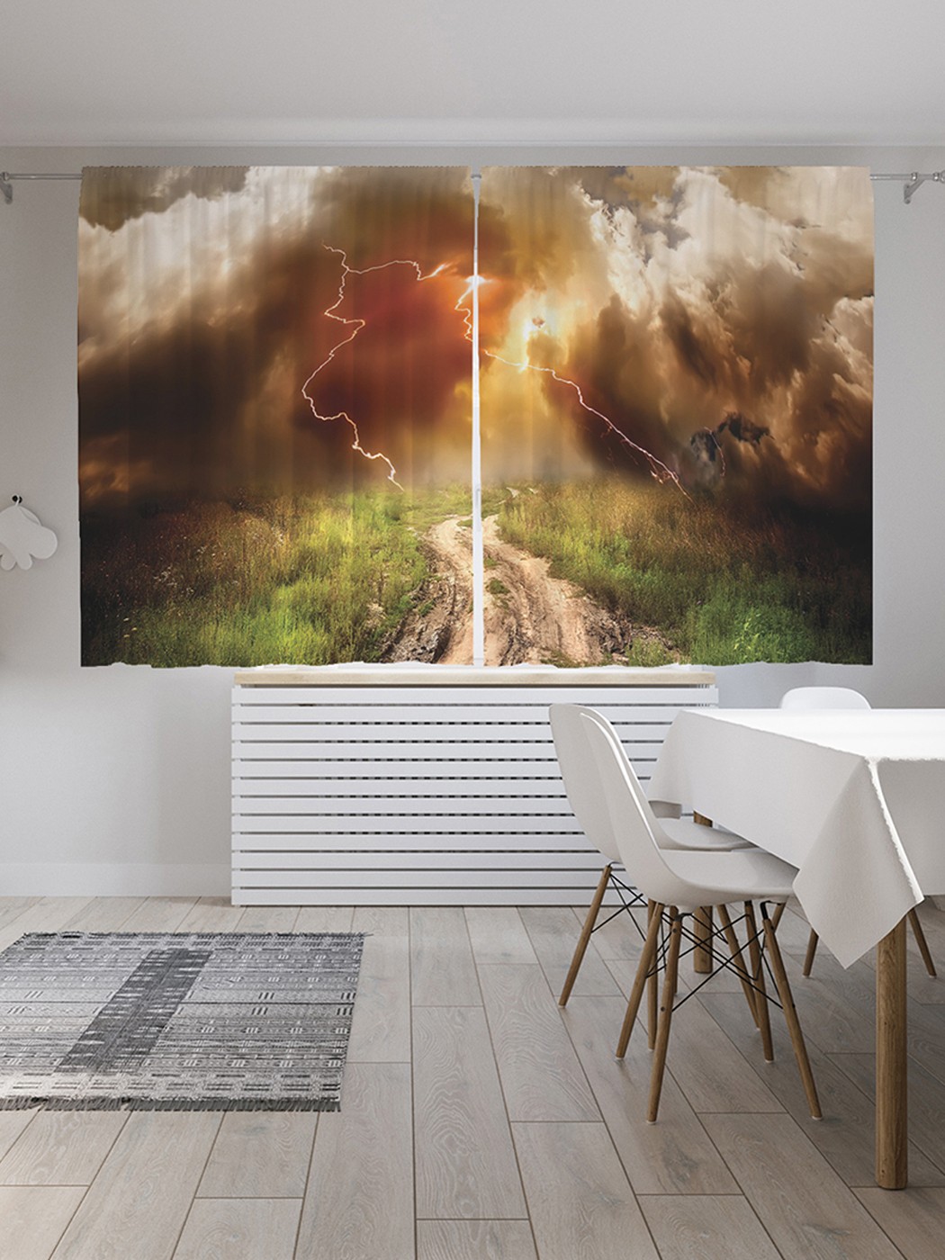 

Шторы под лён «Портал из молний», серия Oxford DeLux, 290х180 см