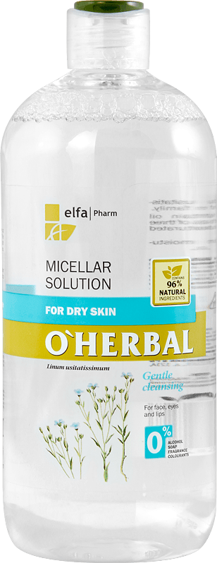 

Мицелярный раствор для сухой кожи с экстрактом льна O’Herbal, 500 мл