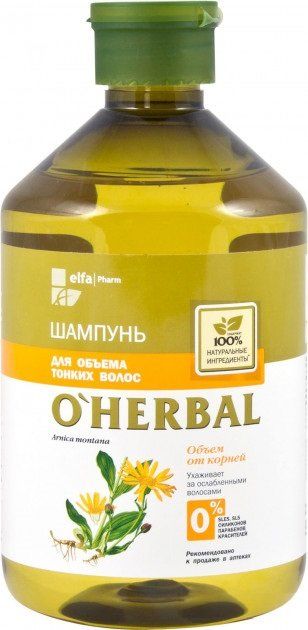 фото Шампунь для объема тонких волос o'herbal 500 мл