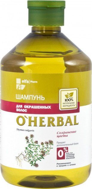 фото Шампунь для окрашенных волос o'herbal 500 мл