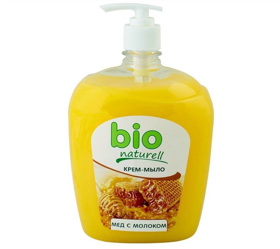 фото Крем-мыло с дозатором "мед с молоком" bio naturell, 1000 мл bionaturell