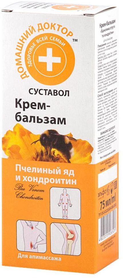 Крем-бальзам Домашний доктор Пчелиный яд и хондроитин 75 мл