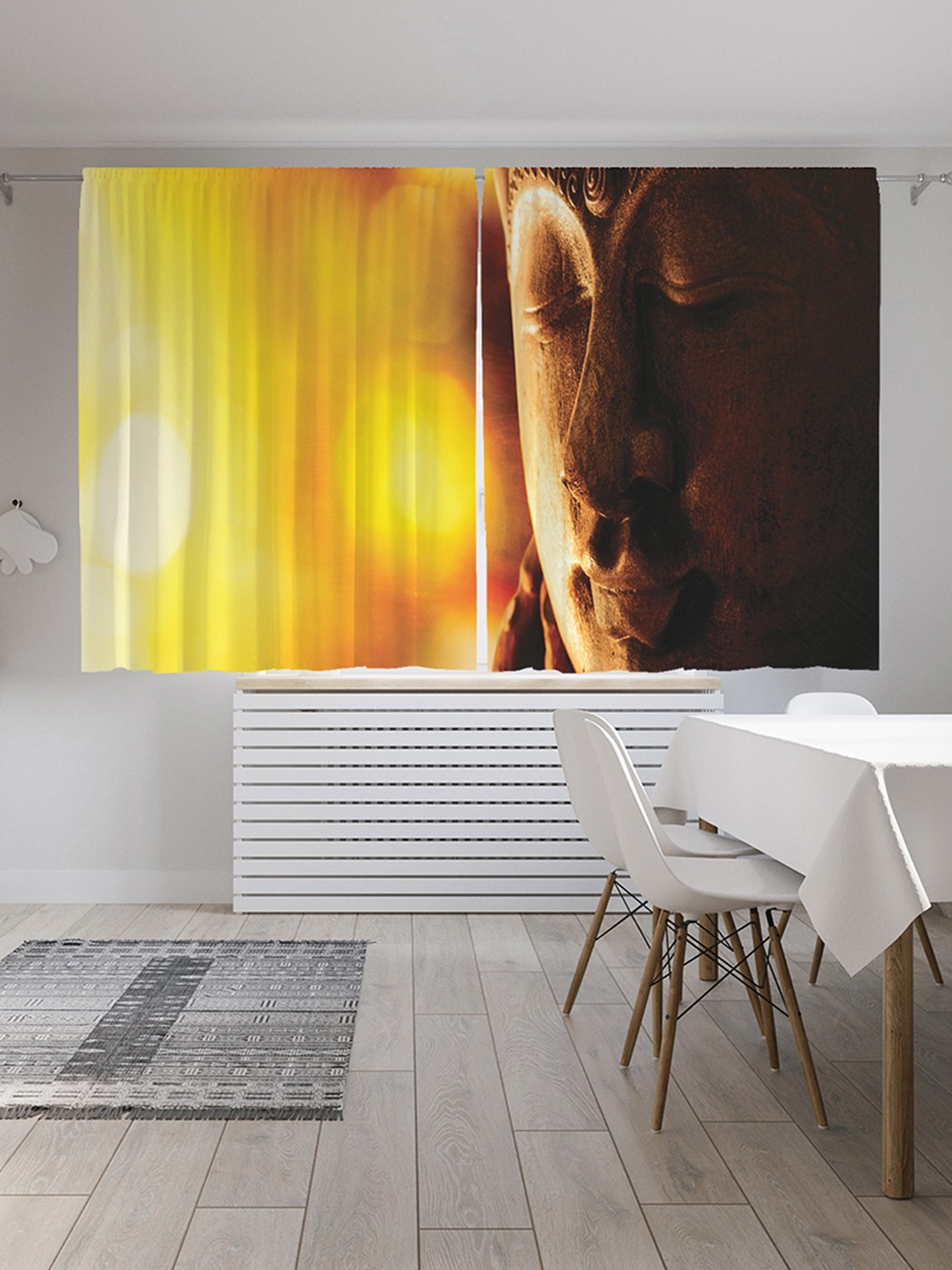 

Шторы под лён «Задумчивая фигура», серия Oxford DeLux, 290х180 см