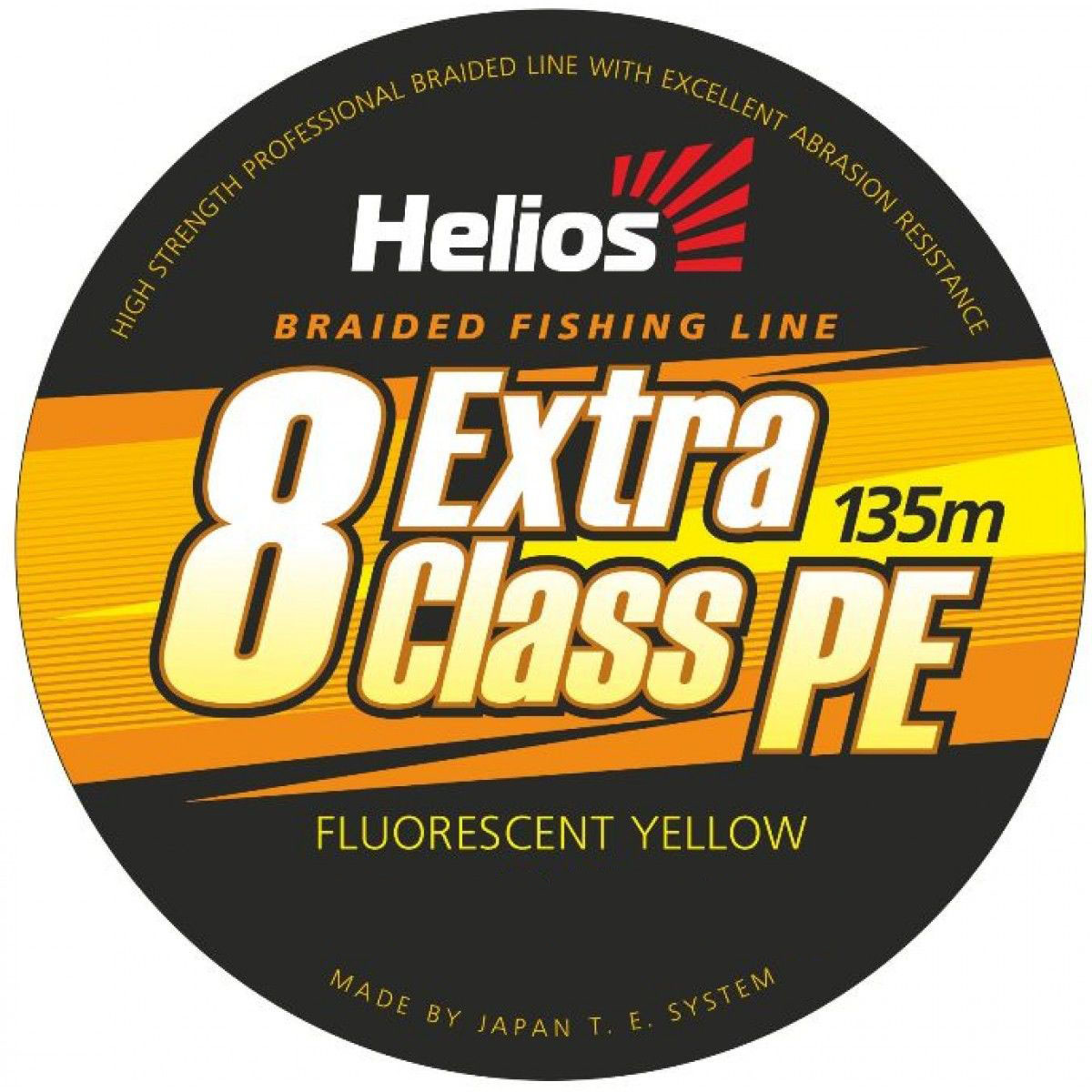 фото Леска плетеная helios extra class 8 pe braid 0,12 мм, 135 м, 6,6 кг, yellow