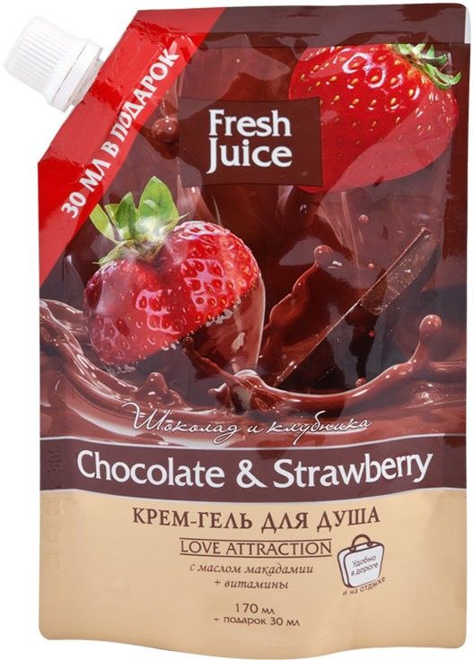 фото Крем-гель для душа fresh juice chocolate & strawberry 200 мл