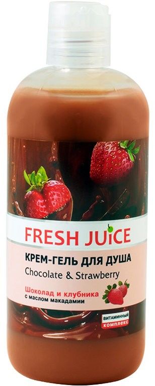 фото Крем-гель для душа fresh juice chocolate & strawberry 500 мл