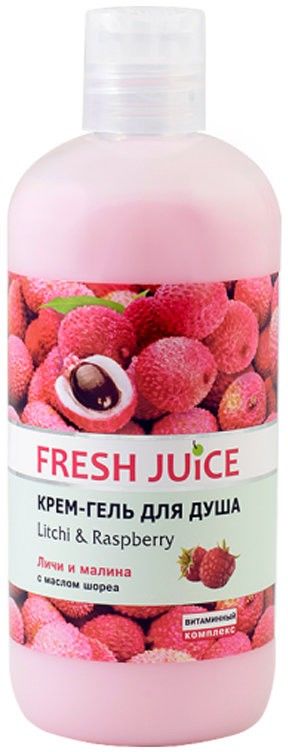 фото Крем-гель для душа fresh juice litchi & raspberry 500 мл