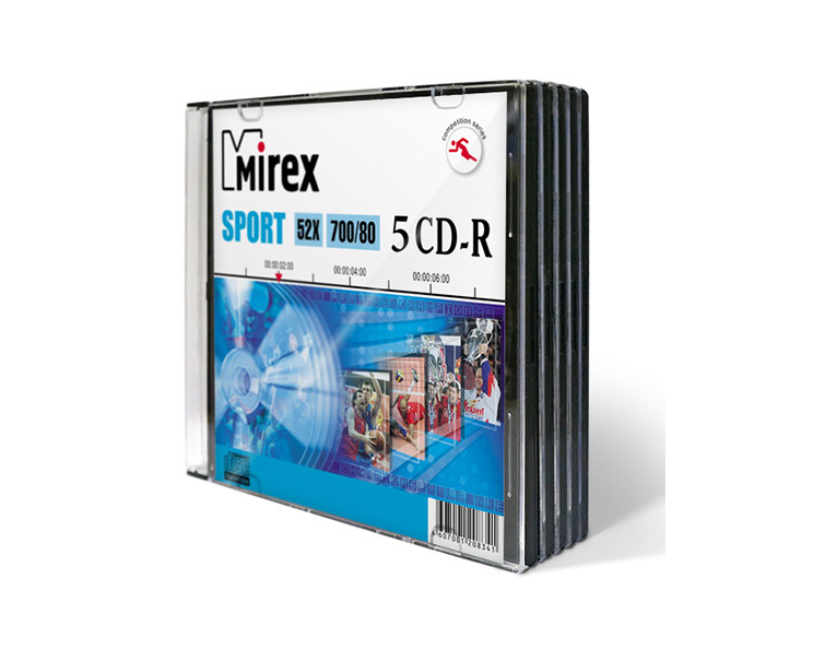 фото Диск mirex 700mb 52х "sport" slim case 5 шт