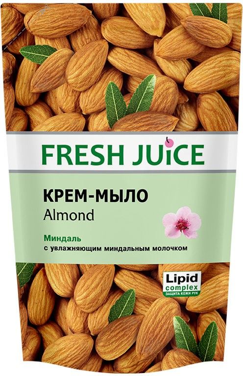 фото Крем-мыло дой-пак fresh juice almond с миндальным молоком 460 мл