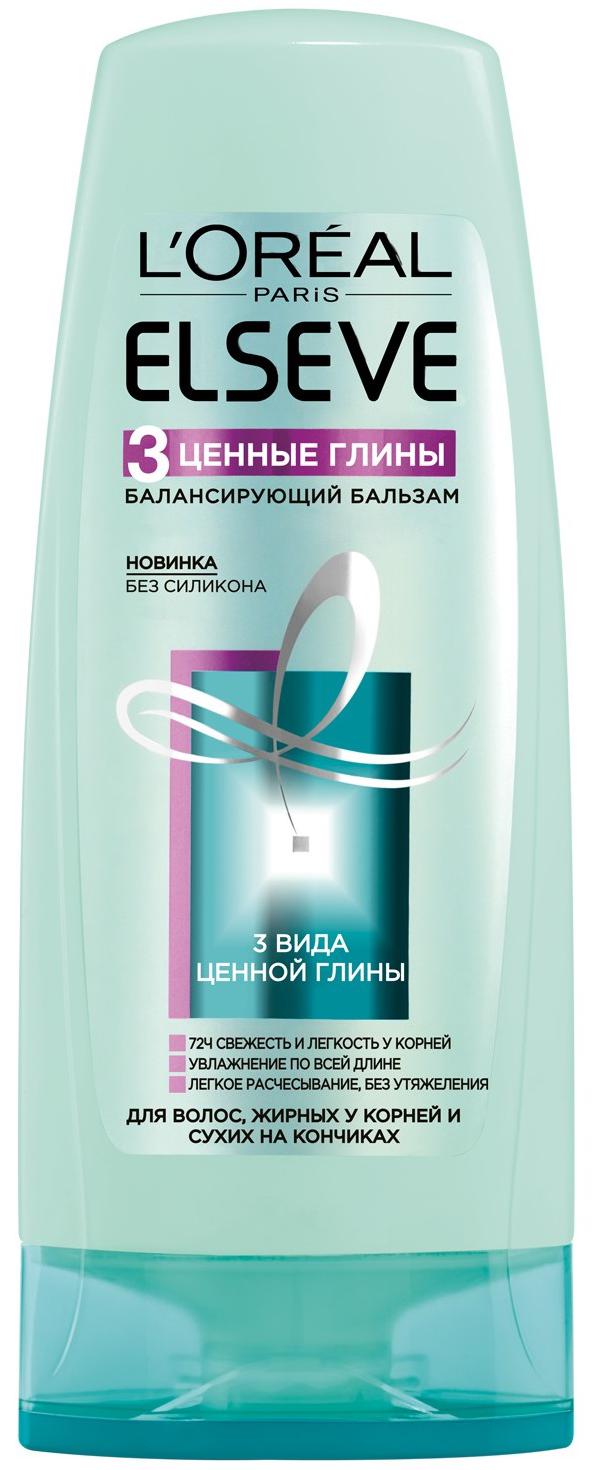 Бальзам для волос L'Oreal Paris 3 Ценные Глины балансирующий, 3 вида глины, 400 мл бальзам для волос l oreal paris длина мечты легкое расчесывание восстанавливающий 200 мл