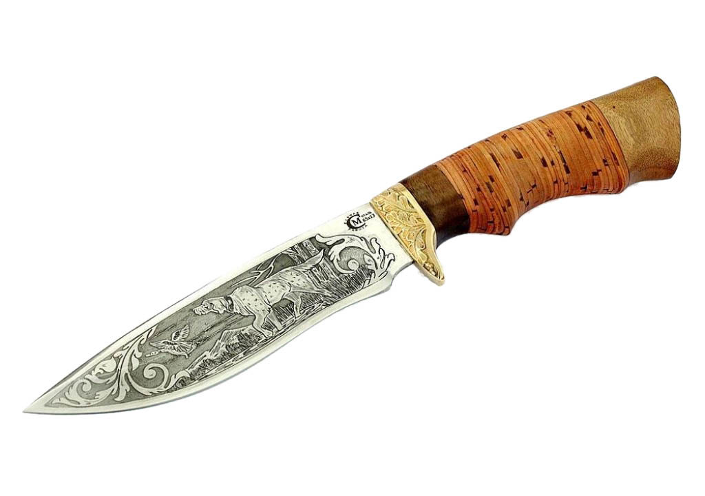 Туристический нож Семин Галеон, коричневый/латунь