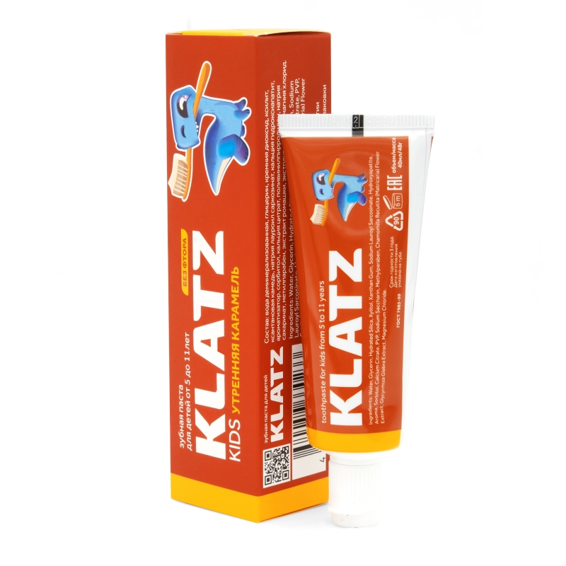 Купить Зубная паста Klatz KIDS Утренняя карамель без фтора 48 мл