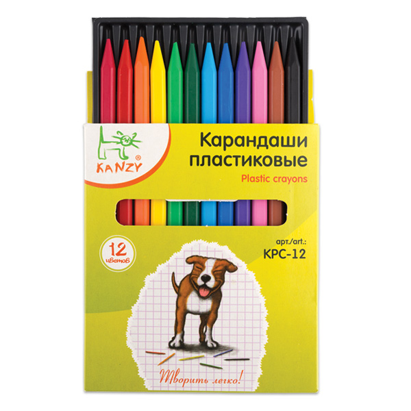 

Карандаши пластиковые 12 цв, KPC-12, от KANZY