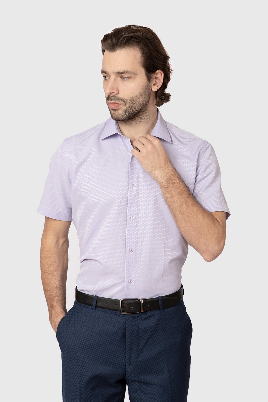 Рубашка мужская Kanzler 19S-SC14SSS/05-1 фиолетовая 38