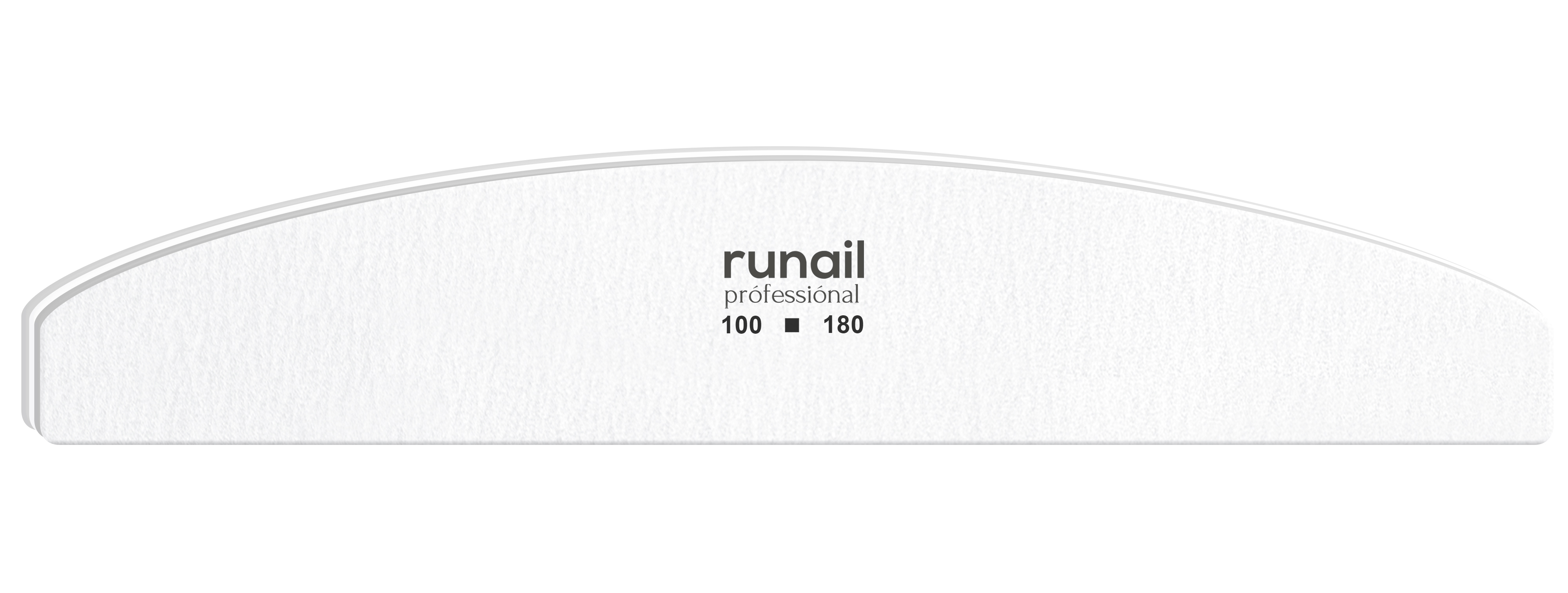 

Пилка для искусственных ногтей белая полукруглая ruNail 100/180