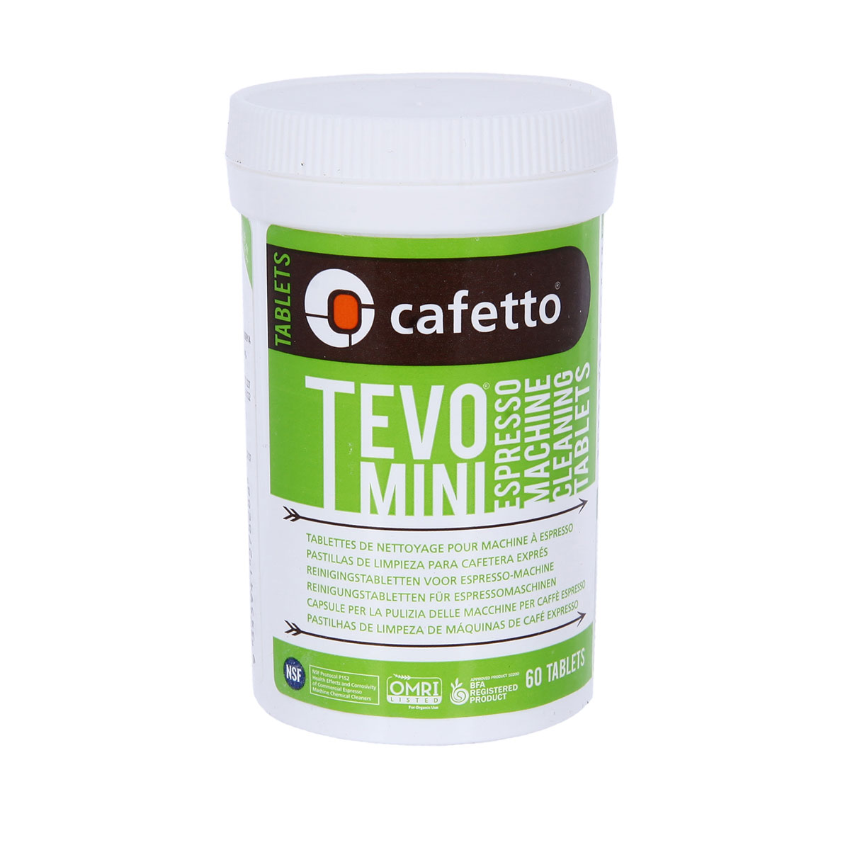 

Средство для автоматических кофемашин Cafetto TEVO Mini Tablets 60 таб, Cafetto TEVO Mini Tablets